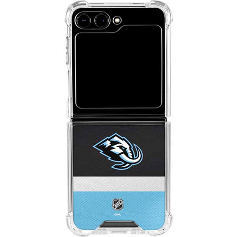 NHL Utah Mammoth Striped Jersey Galaxy Z Flip6 Clear Case